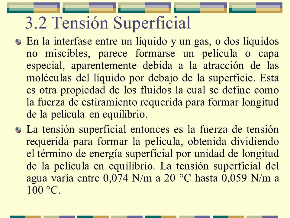3.2 Tensión Superficial