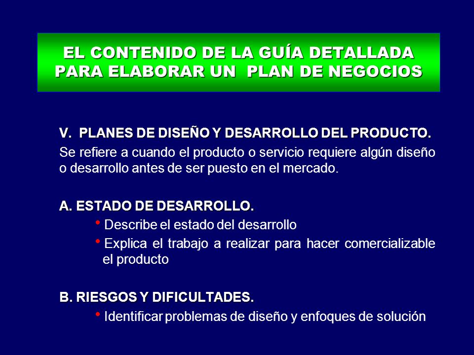 EL CONTENIDO DE LA GUÍA DETALLADA PARA ELABORAR UN PLAN DE NEGOCIOS