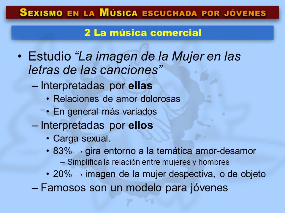 Estudio La imagen de la Mujer en las letras de las canciones