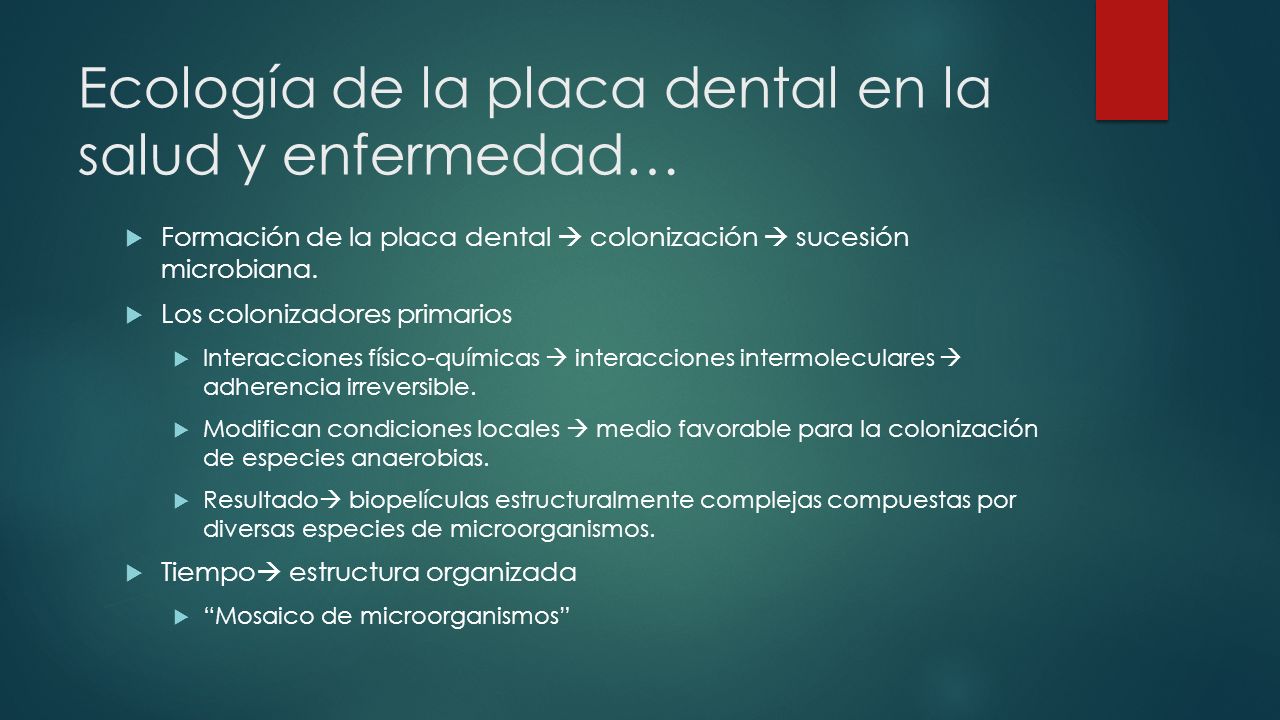 Ecología de la placa dental en la salud y enfermedad…