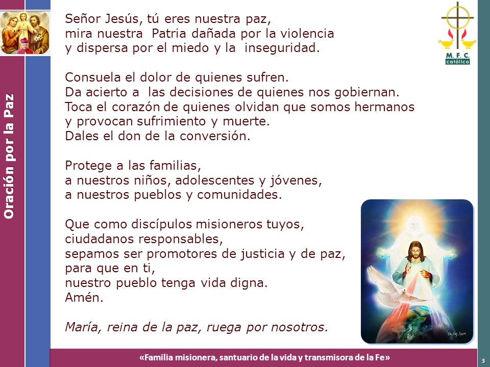 Señor Jesús, tú eres nuestra paz,
