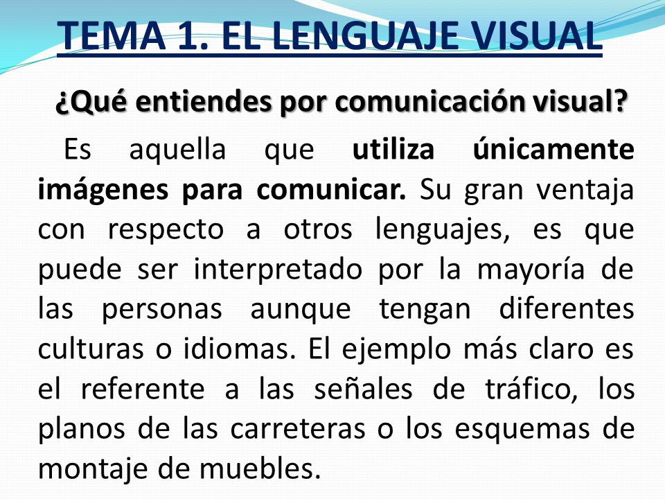 TEMA 1. EL LENGUAJE VISUAL
