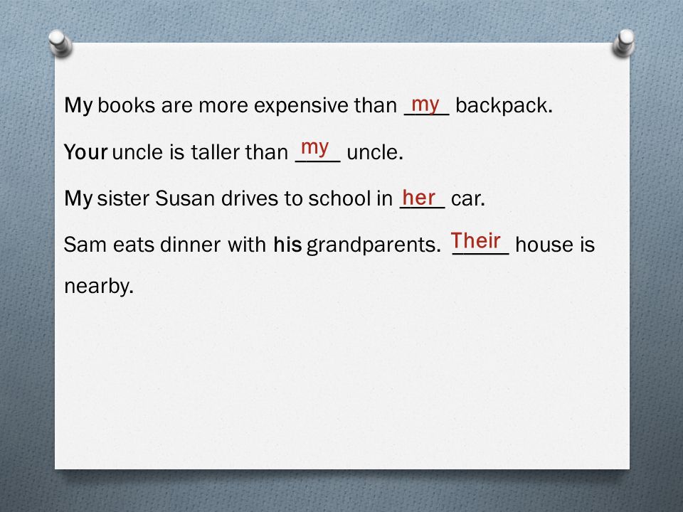 My books are more expensive than ____ backpack