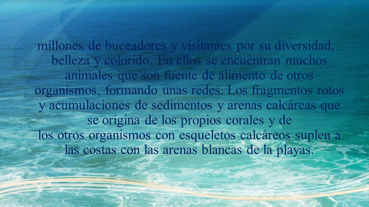 millones de buceadores y visitantes por su diversidad, belleza y colorido.