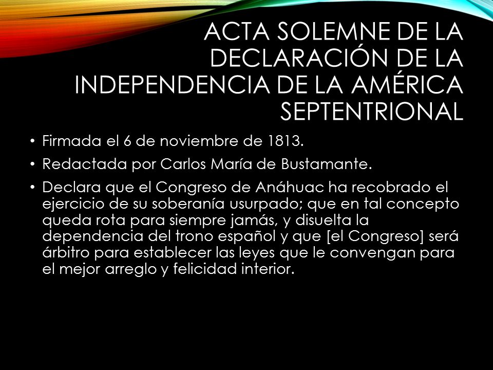 Acta solemne de la declaración de la independencia de la América Septentrional
