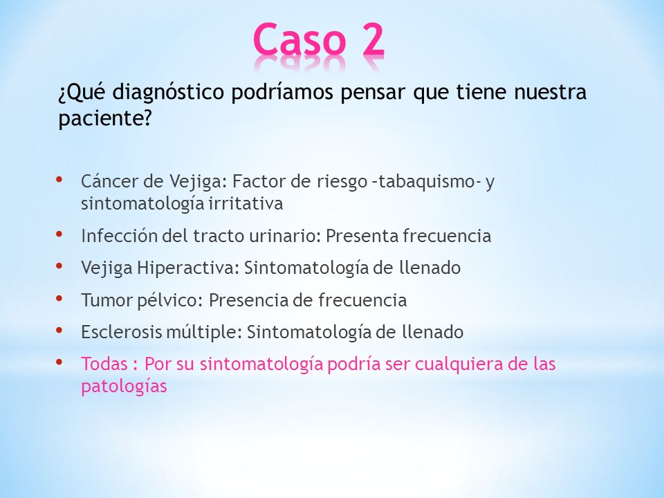 Caso 2 ¿Qué diagnóstico podríamos pensar que tiene nuestra paciente
