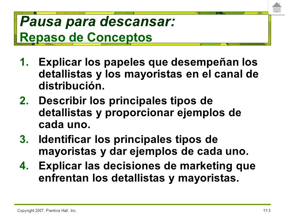 4/28/2017 Explicar los papeles que desempeñan los detallistas y los mayoristas en el canal de distribución.