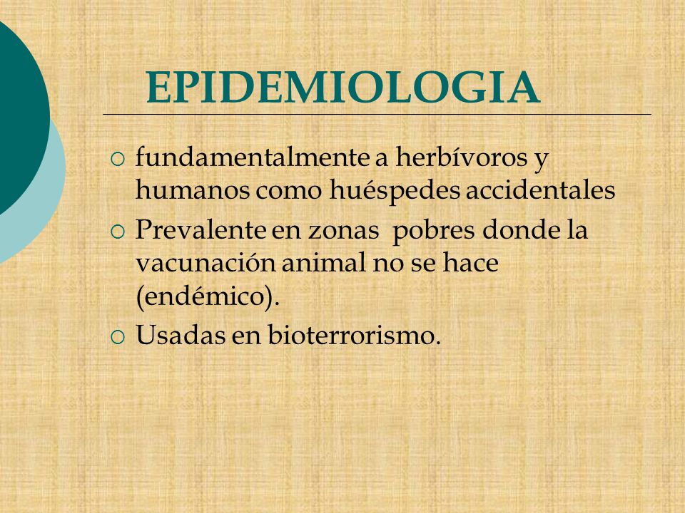 EPIDEMIOLOGIA fundamentalmente a herbívoros y humanos como huéspedes accidentales.
