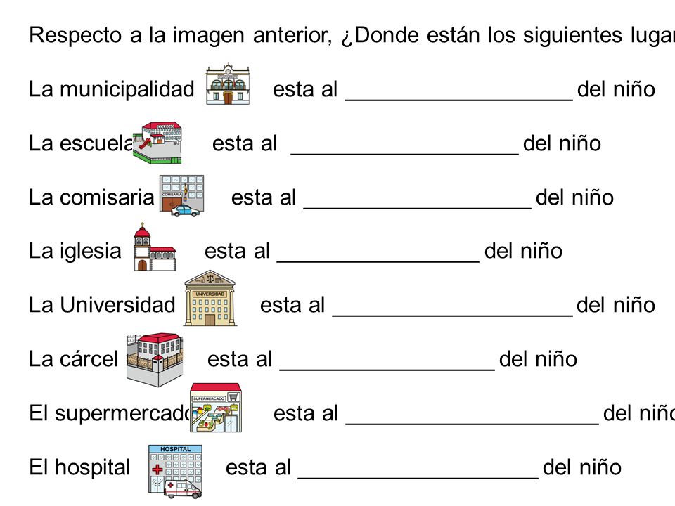 Respecto a la imagen anterior, ¿Donde están los siguientes lugares