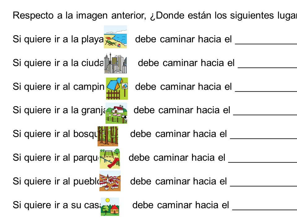 Respecto a la imagen anterior, ¿Donde están los siguientes lugares