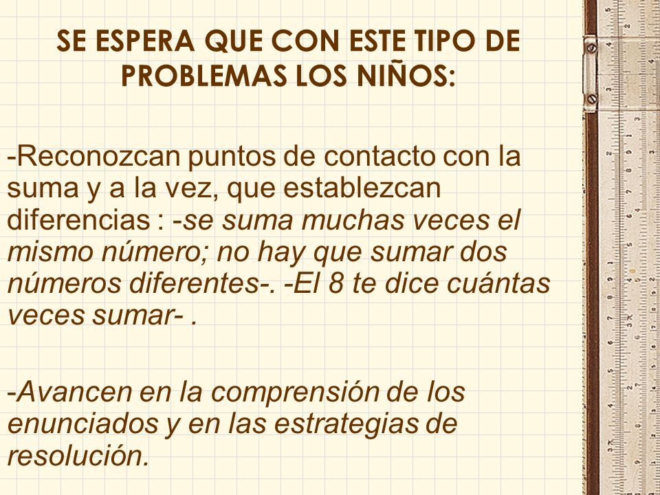 SE ESPERA QUE CON ESTE TIPO DE PROBLEMAS LOS NIÑOS: