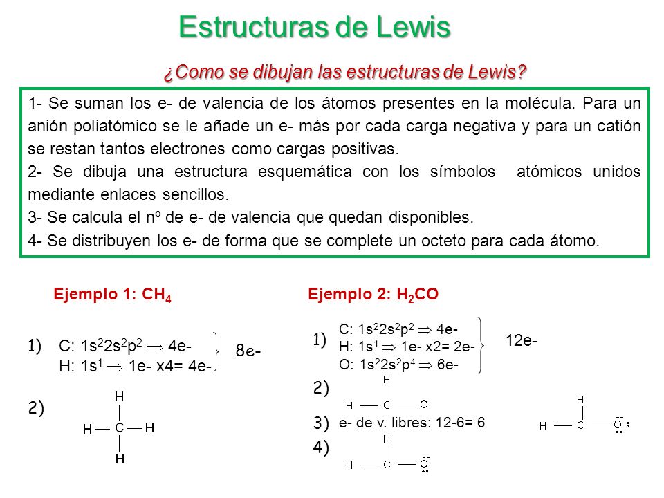 Estructuras de Lewis ¿Como se dibujan las estructuras de Lewis