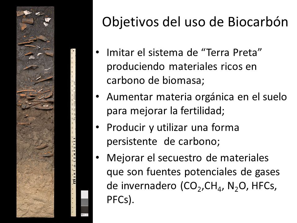 Objetivos del uso de Biocarbón