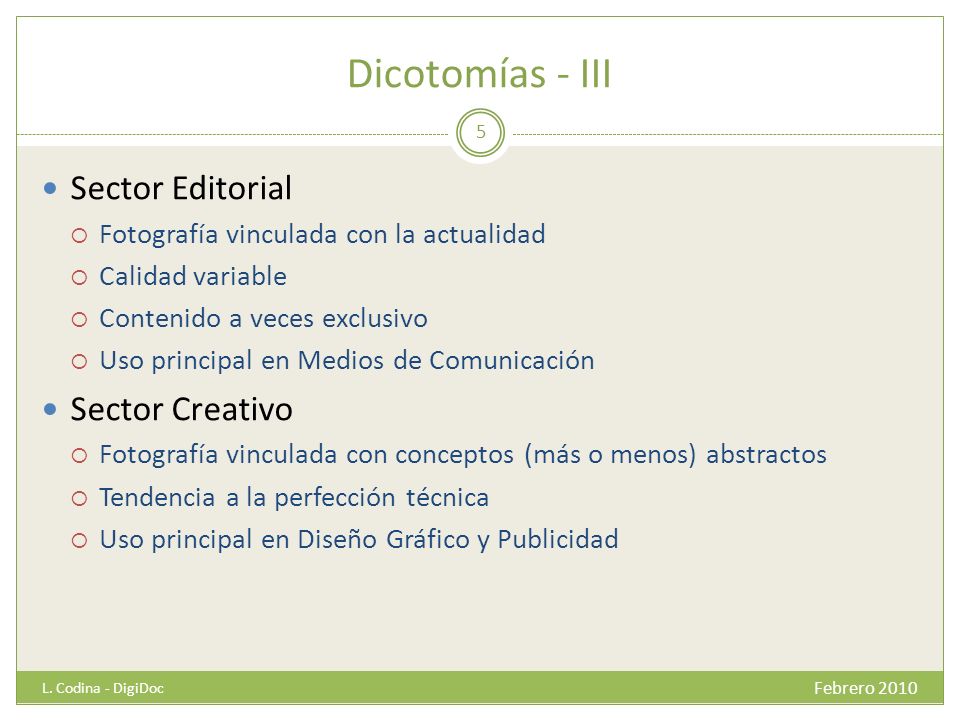 Dicotomías - III Sector Editorial Sector Creativo