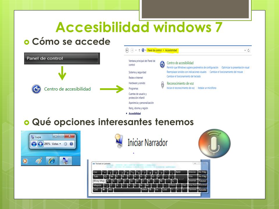 Accesibilidad windows 7