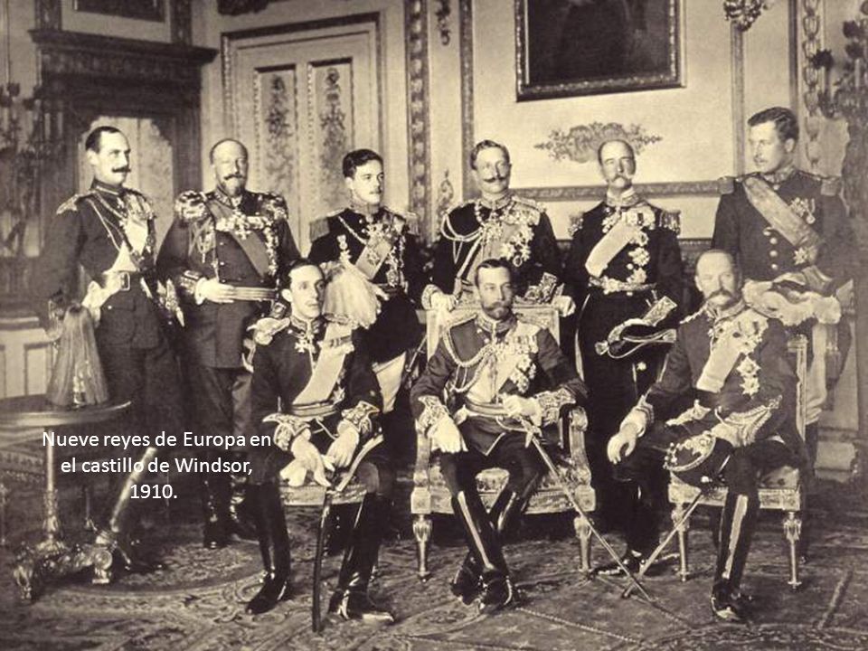 Nueve reyes de Europa en el castillo de Windsor,