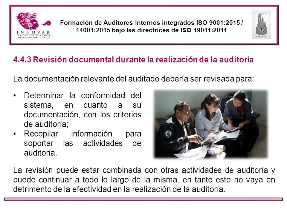 4.4.3 Revisión documental durante la realización de la auditoría