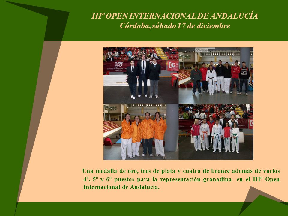 IIIº OPEN INTERNACIONAL DE ANDALUCÍA Córdoba, sábado 17 de diciembre
