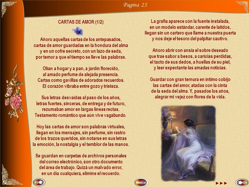 25 La grafía aparece con la fuente instalada, CARTAS DE AMOR (1/2)