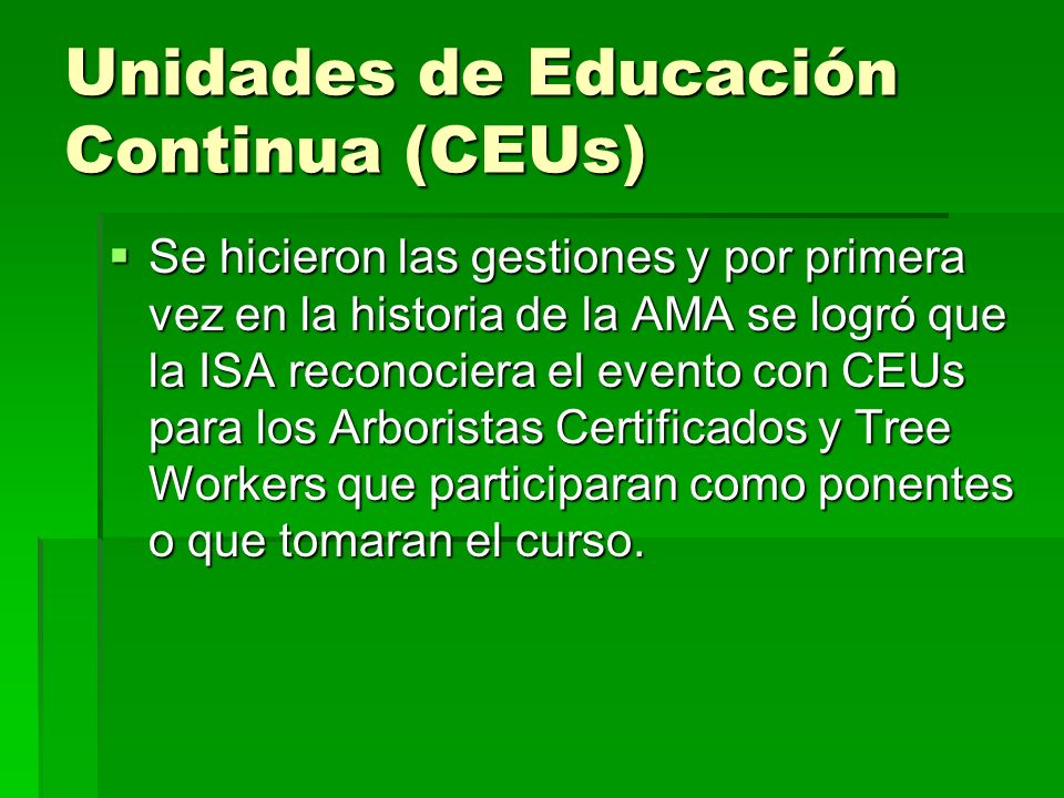 Unidades de Educación Continua (CEUs)