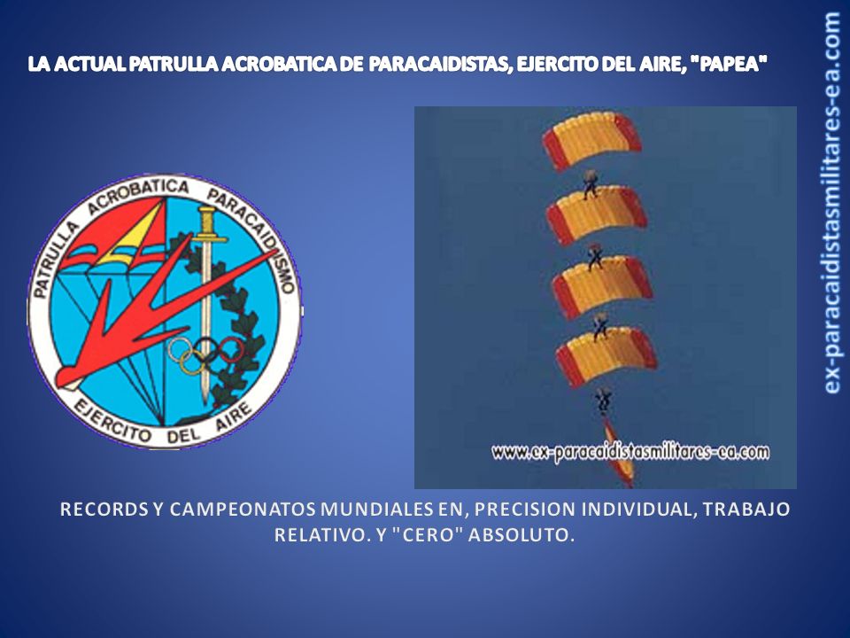 LA ACTUAL PATRULLA ACROBATICA DE PARACAIDISTAS, EJERCITO DEL AIRE, PAPEA