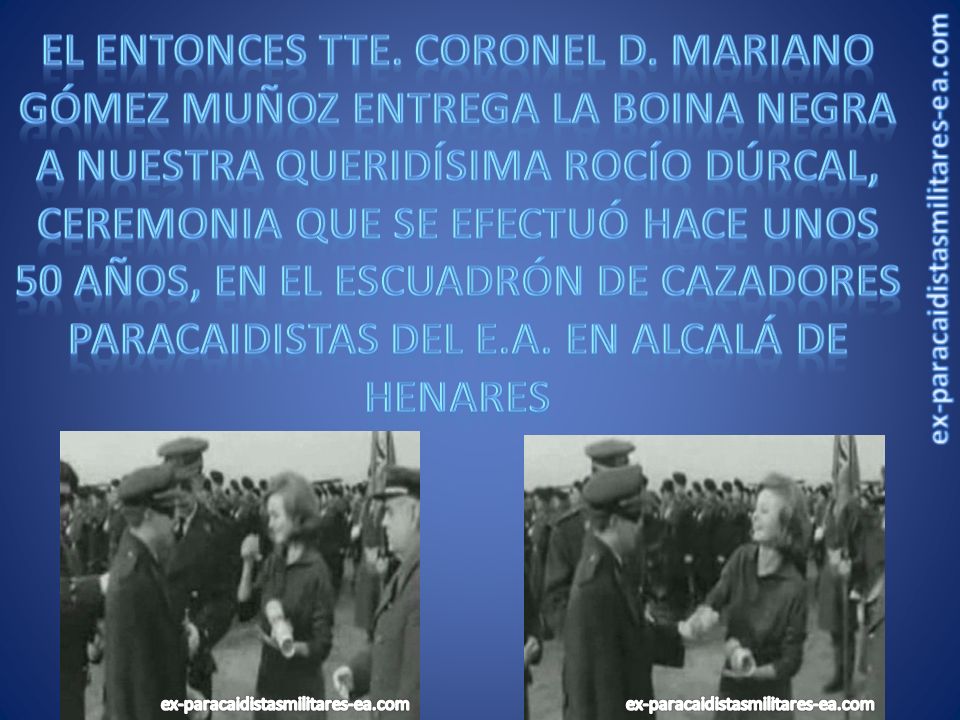 El entonces Tte. Coronel d. mariano Gómez muñoz entrega la boina negra