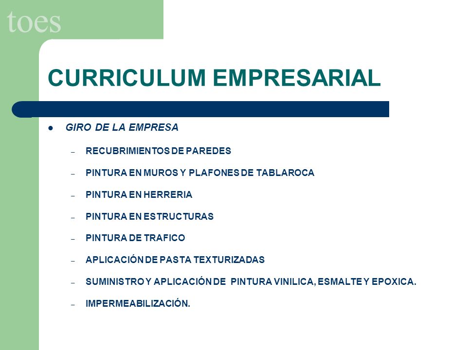 CURRICULUM EMPRESARIAL