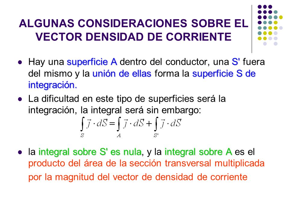 ALGUNAS CONSIDERACIONES SOBRE EL VECTOR DENSIDAD DE CORRIENTE