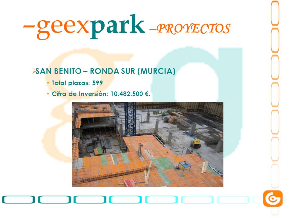 geexpark PROYECTOS SAN BENITO – RONDA SUR (MURCIA) Total plazas: 599