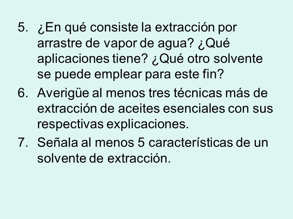 ¿En qué consiste la extracción por arrastre de vapor de agua