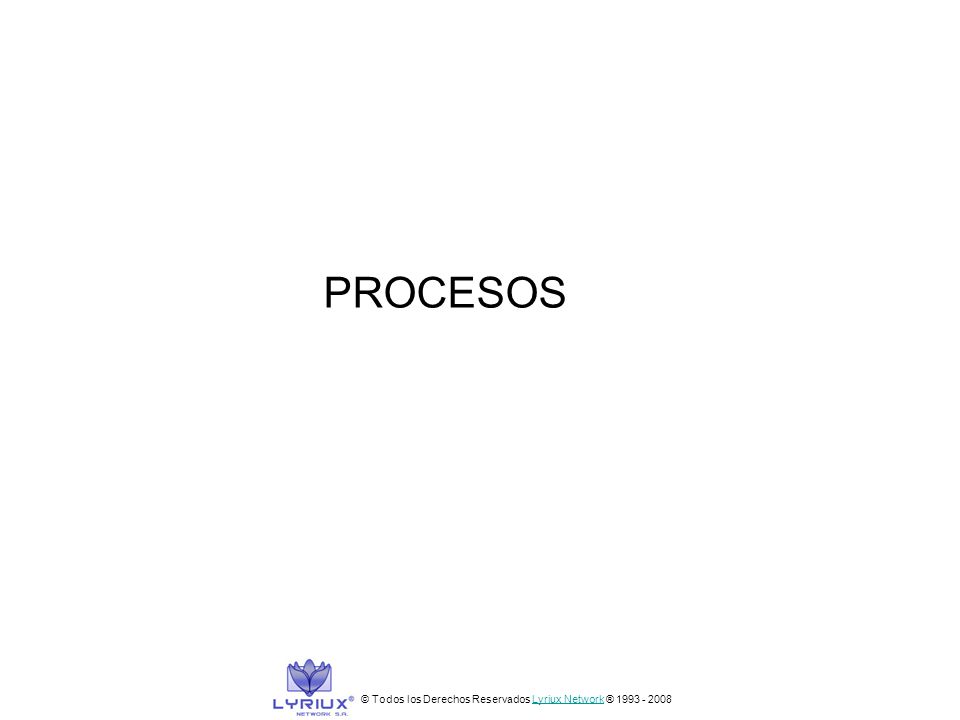 PROCESOS © Todos los Derechos Reservados Lyriux Network ®