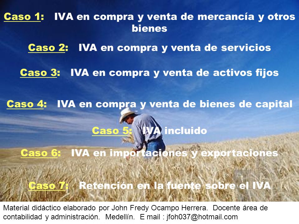 Caso 1: IVA en compra y venta de mercancía y otros bienes