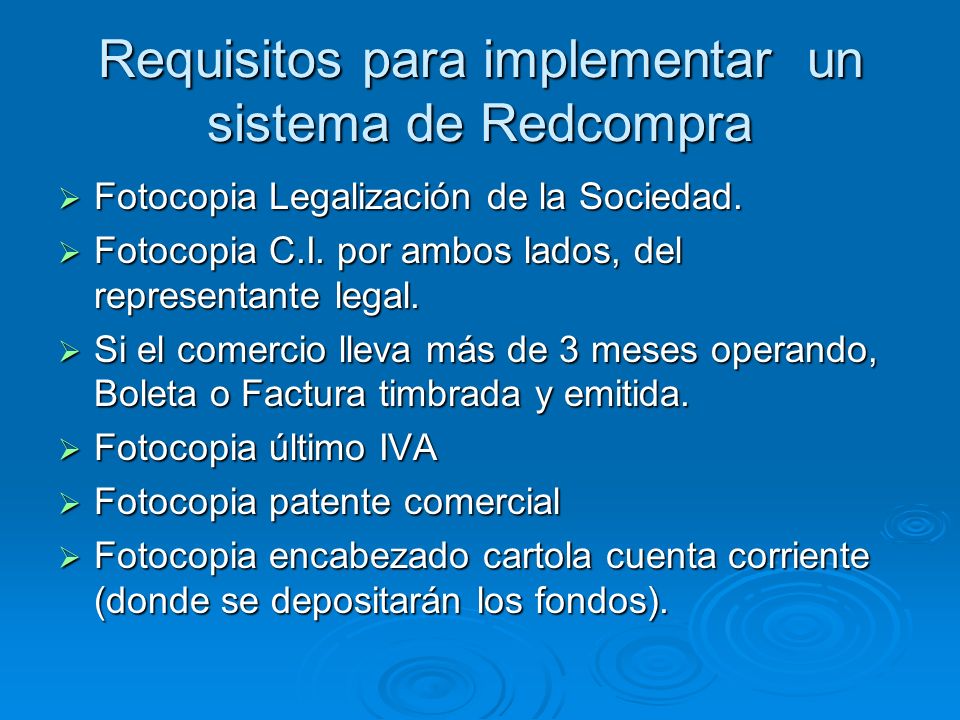 Requisitos para implementar un sistema de Redcompra