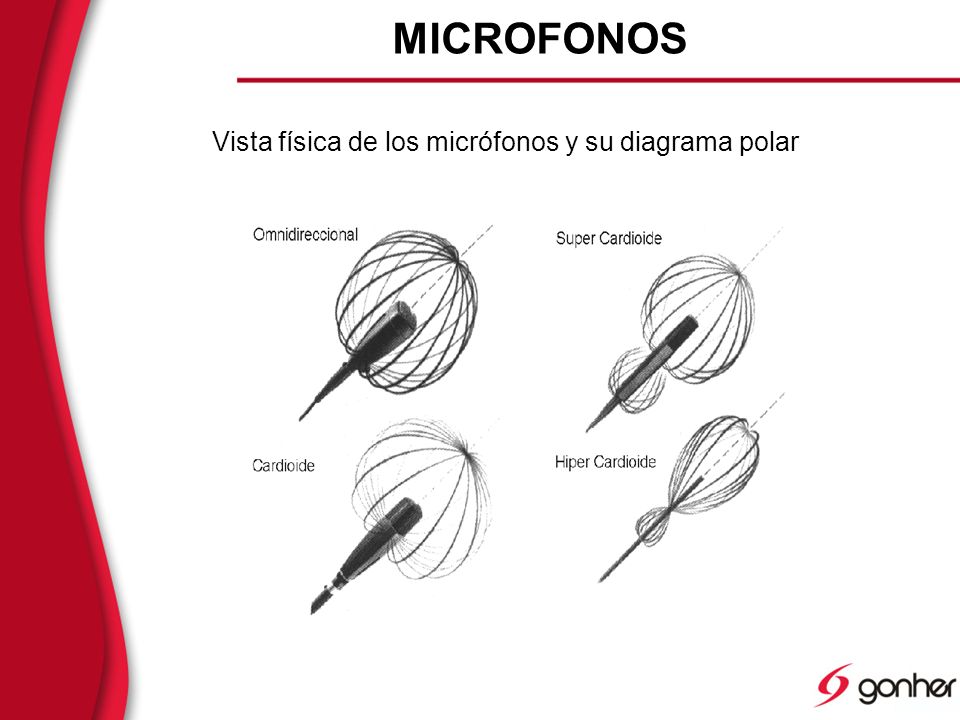 MICROFONOS Vista física de los micrófonos y su diagrama polar