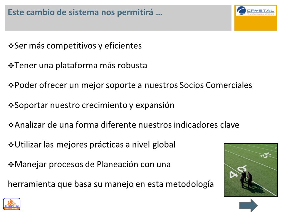 Este cambio de sistema nos permitirá …
