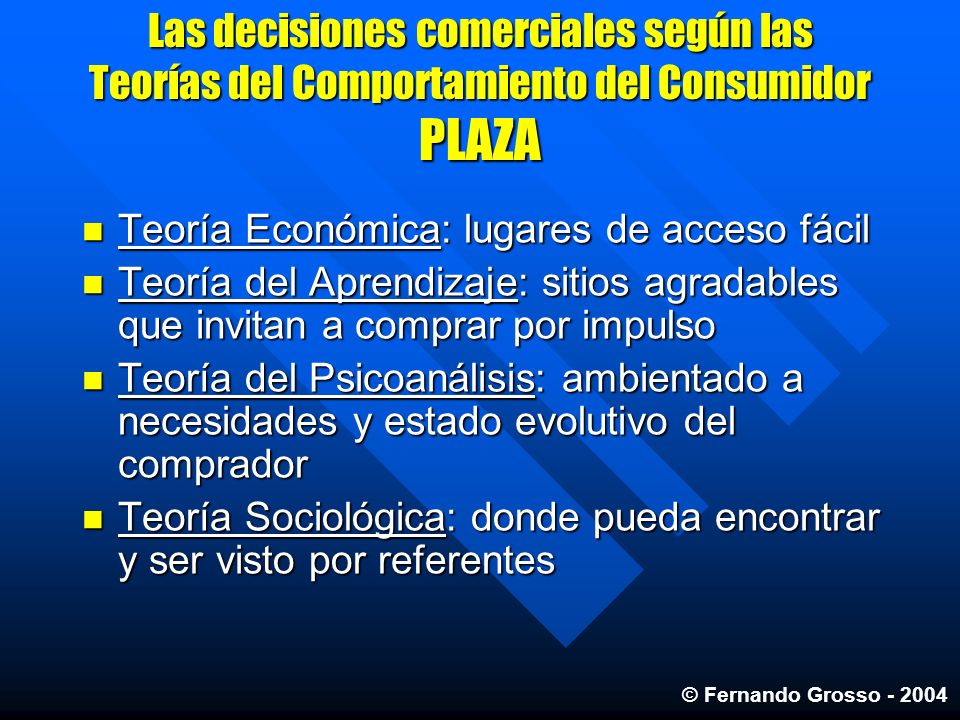Las decisiones comerciales según las Teorías del Comportamiento del Consumidor PLAZA