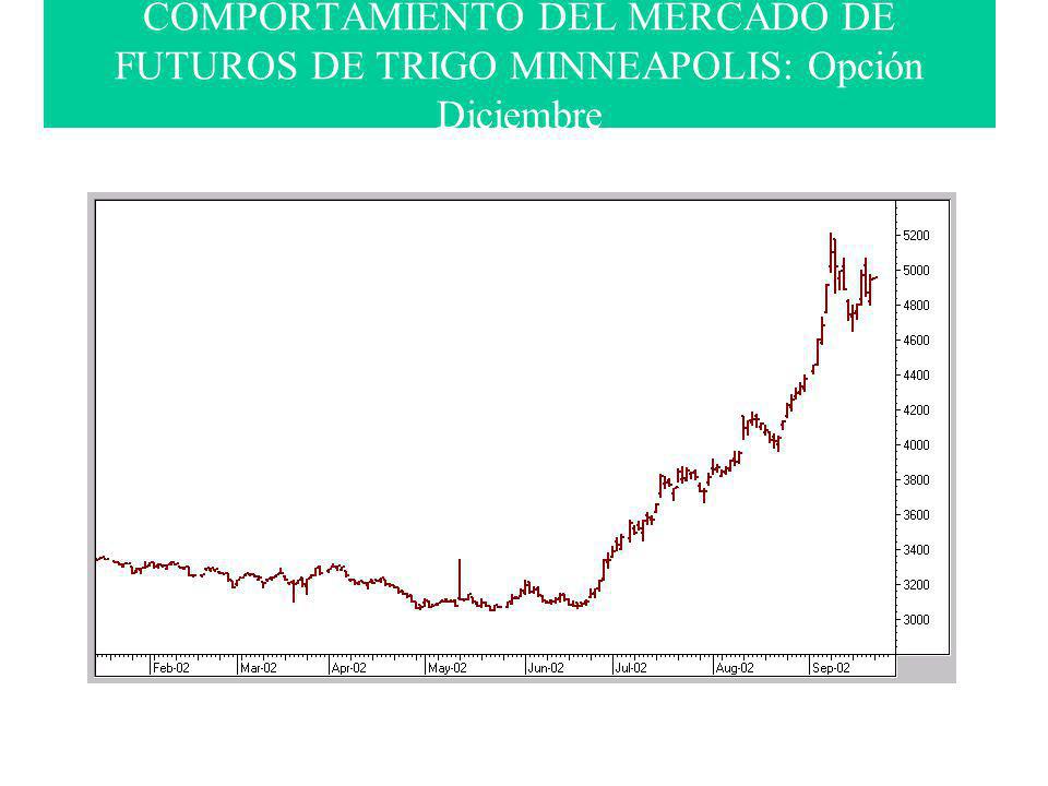 COMPORTAMIENTO DEL MERCADO DE FUTUROS DE TRIGO MINNEAPOLIS: Opción Diciembre