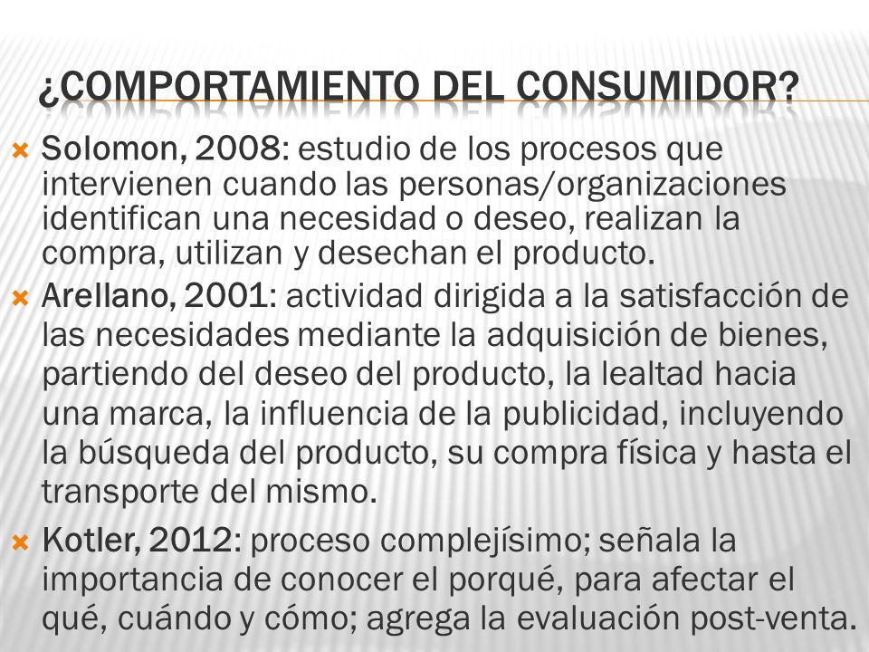 ¿COMPORTAMIENTO del consumidor