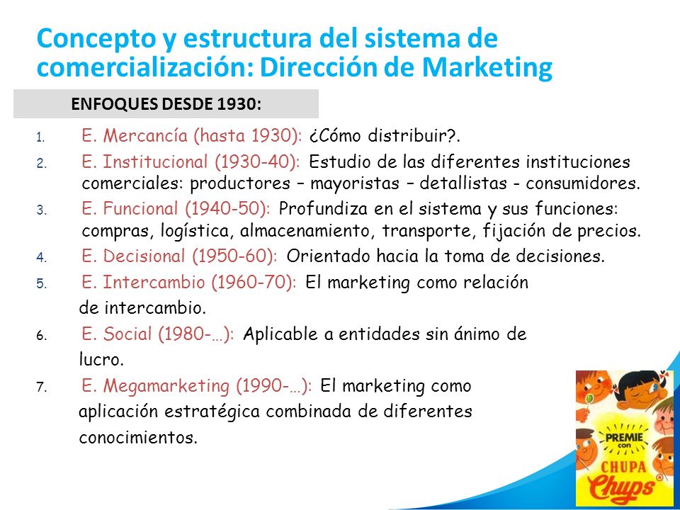 Concepto y estructura del sistema de comercialización: Dirección de Marketing