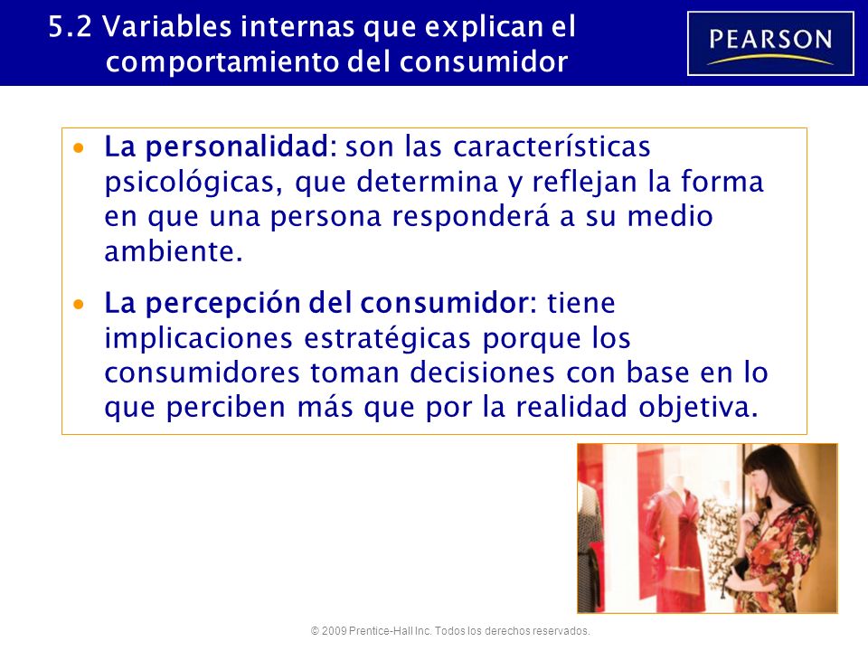 5.2 Variables internas que explican el comportamiento del consumidor
