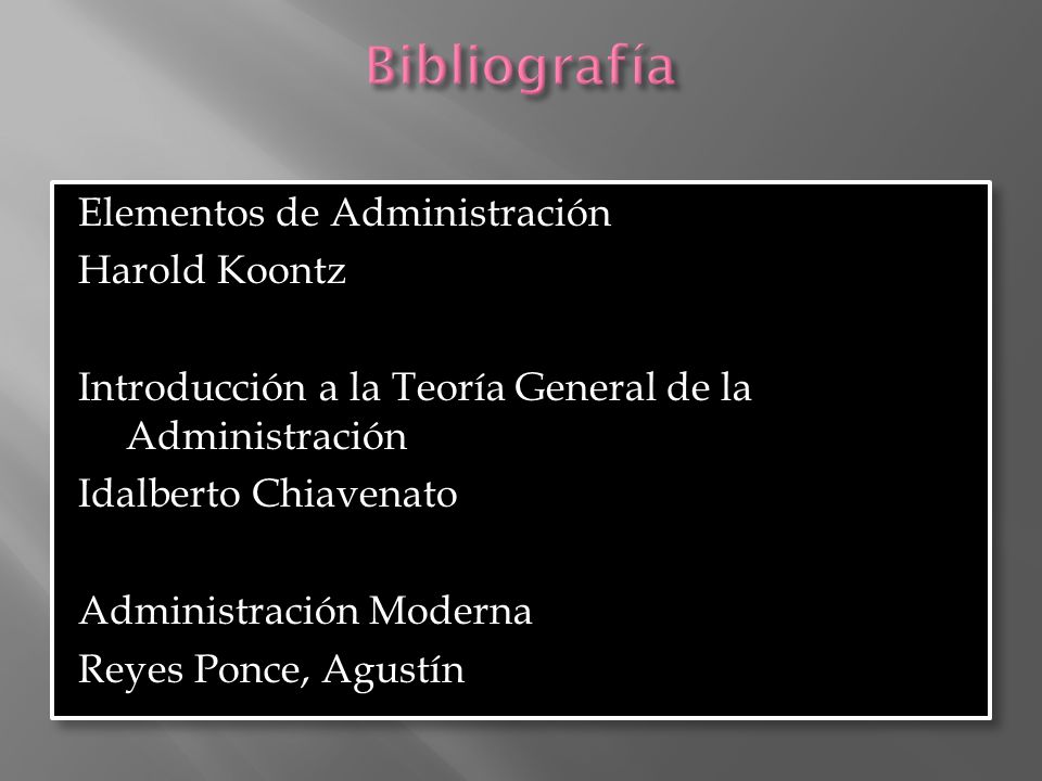 Bibliografía Elementos de Administración Harold Koontz