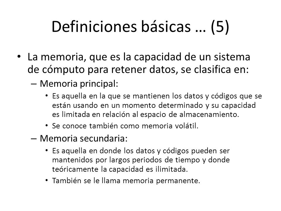 Definiciones básicas … (5)