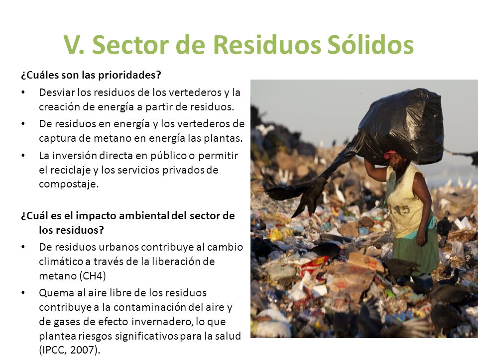 V. Sector de Residuos Sólidos
