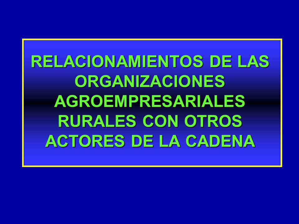 RELACIONAMIENTOS DE LAS ORGANIZACIONES AGROEMPRESARIALES RURALES CON OTROS ACTORES DE LA CADENA