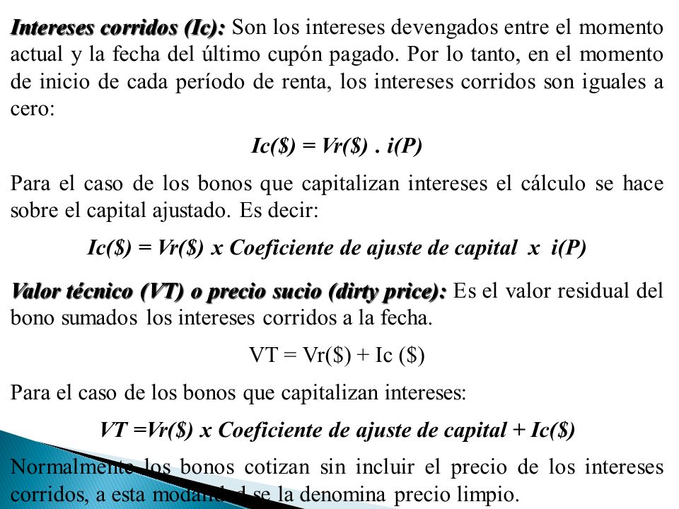 Ic($) = Vr($) x Coeficiente de ajuste de capital x i(P)