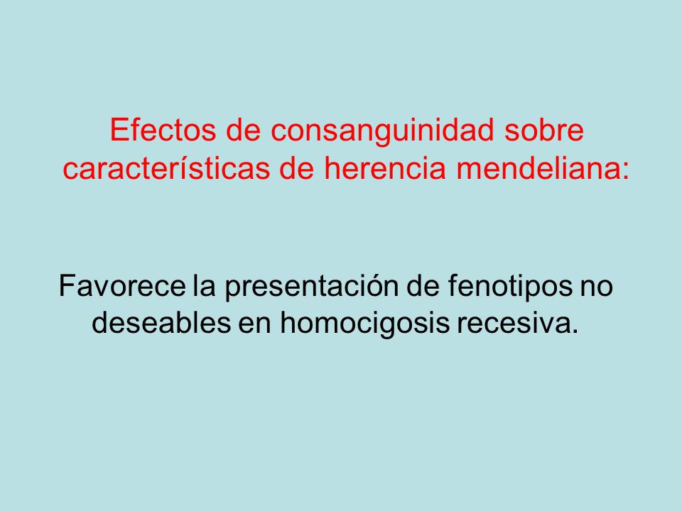 Efectos de consanguinidad sobre características de herencia mendeliana:
