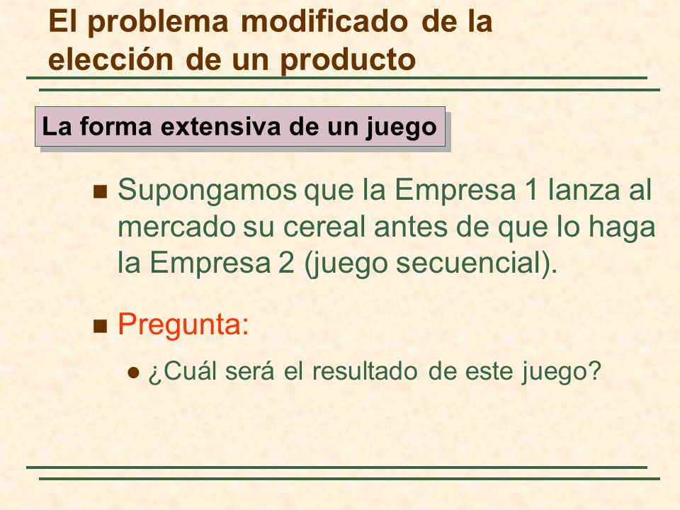 El problema modificado de la elección de un producto