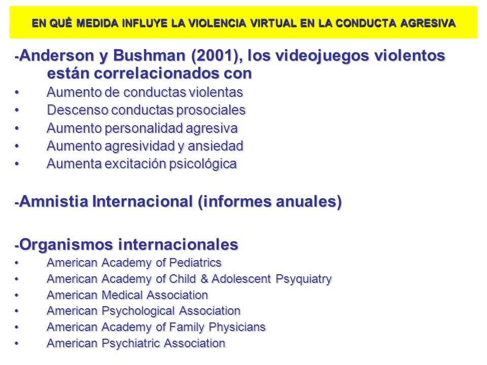 EN QUÉ MEDIDA INFLUYE LA VIOLENCIA VIRTUAL EN LA CONDUCTA AGRESIVA