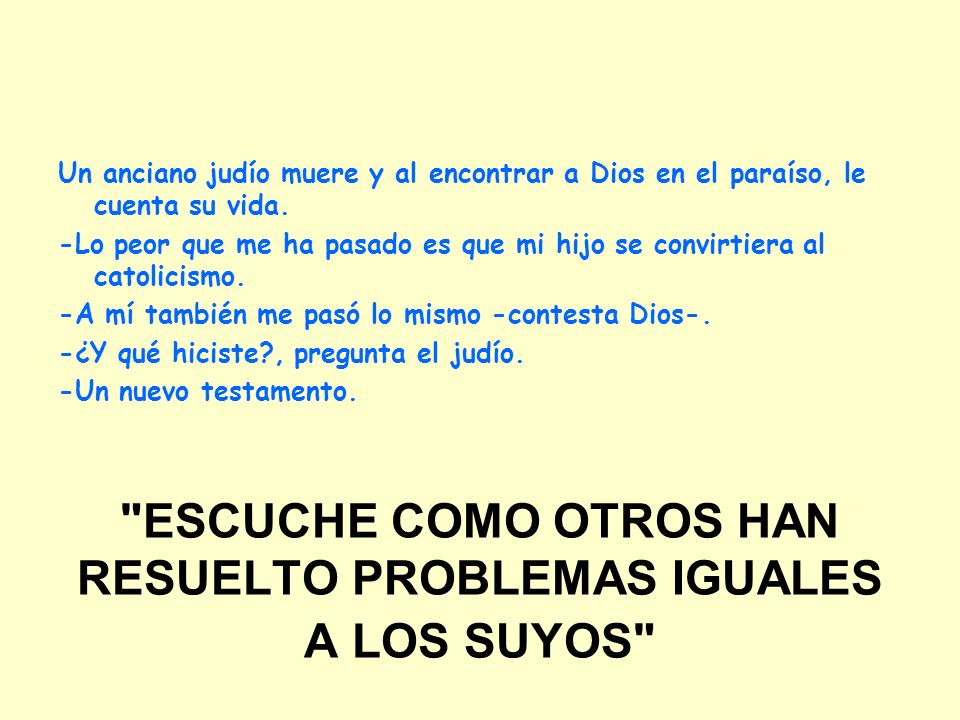 ESCUCHE COMO OTROS HAN RESUELTO PROBLEMAS IGUALES A LOS SUYOS