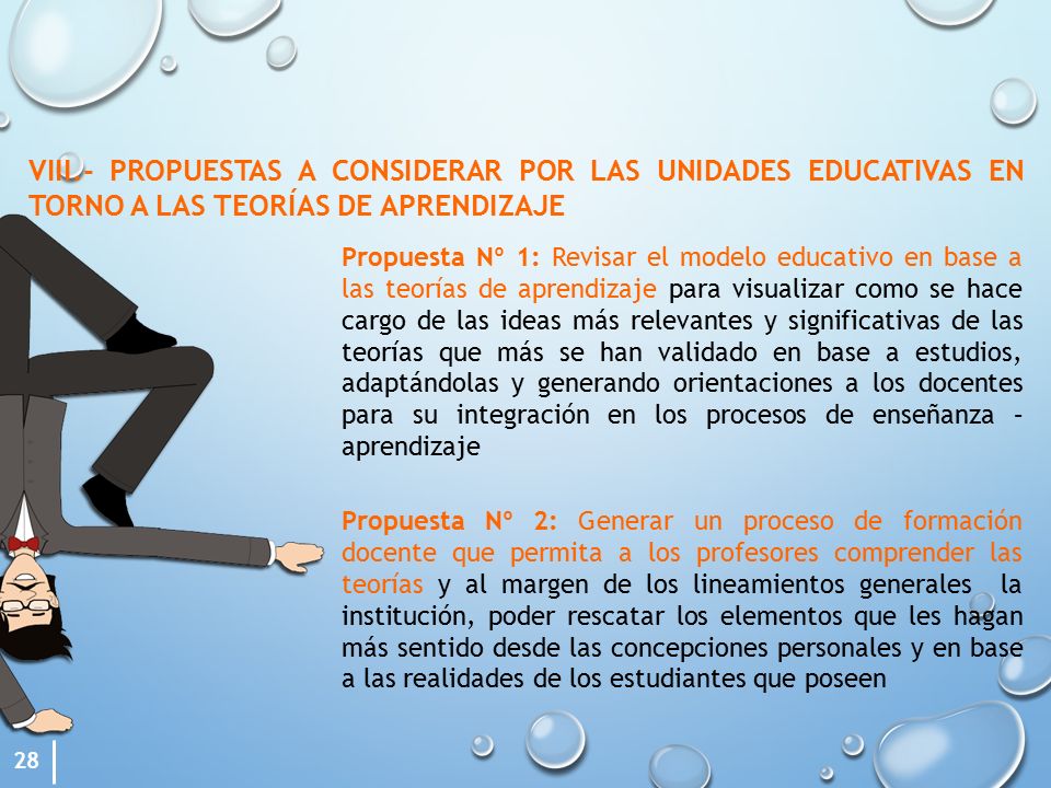 VIII.- PROPUESTAS A CONSIDERAR POR LAS UNIDADES EDUCATIVAS EN TORNO A LAS TEORÍAS DE APRENDIZAJE